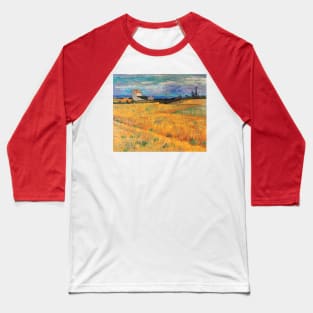 Van Gogh Wheat Field with Farmhouse Baseball T-Shirt